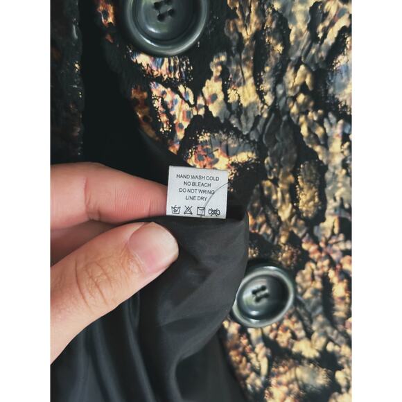 NWT Erin London Metallic Tortoise Snake Print 3-Button Blazer Jacket XL Mobwife - Picture 9 of 11